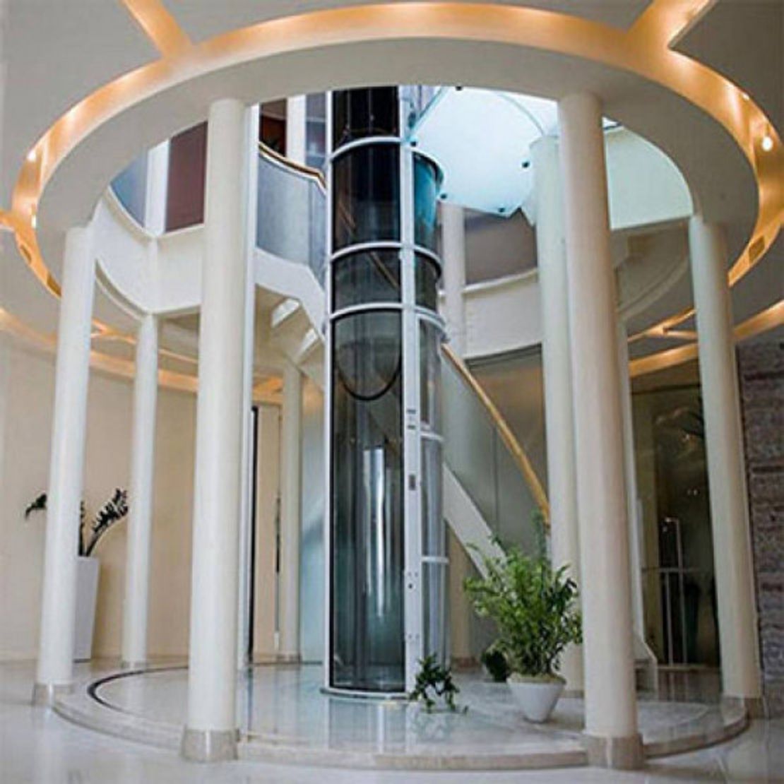 Ốp thang máy đẹp bằng kính